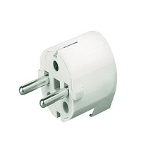 Вилка кабельная бытовая с боковым вводом кабеля белая 16А IP20 2P+E 230В | код DIS13083 | DKC